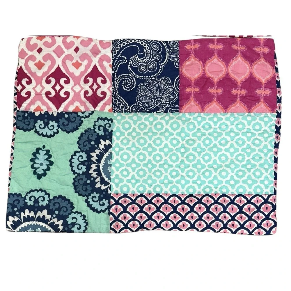 Pottery Barn Teen Patchwork Standard Pillow Shams‎ 2 Boho 100% Cotton Rare HTF